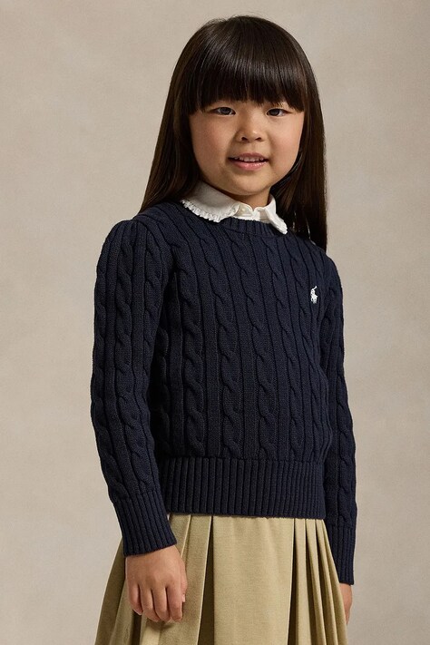 Polo Ralph Lauren sveter detský bavlnený tmavomodrý 312901316009