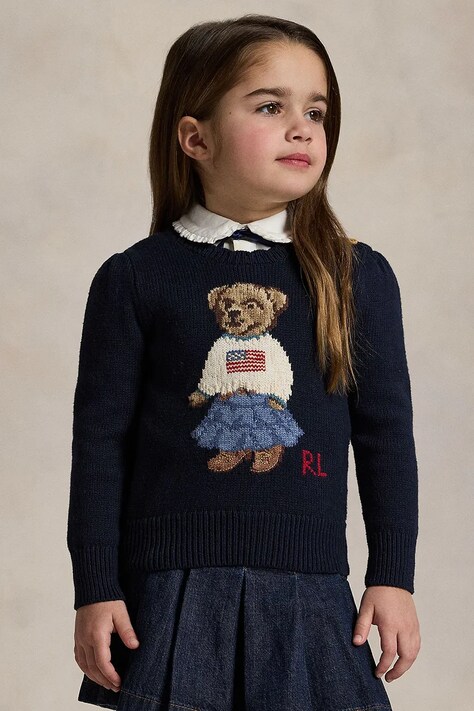 Polo Ralph Lauren Pulover za djecu od pamuka mornarsko plavi 312702268001