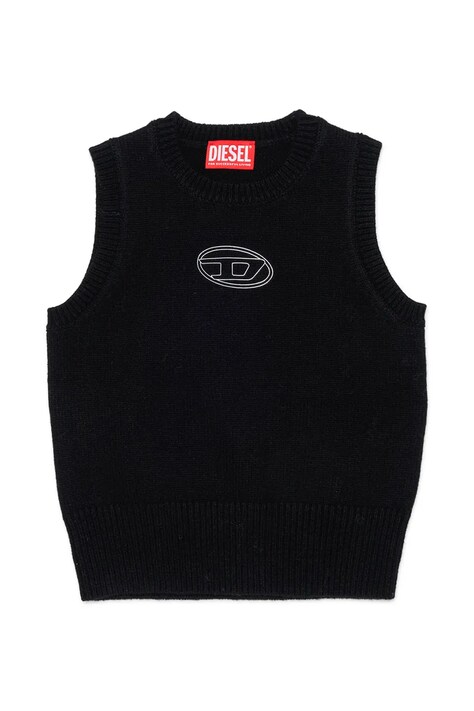 Diesel Vesta detská s prímesou vlny KIMKY KNITWEAR čierna J02930