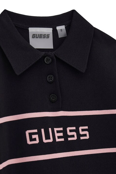 Guess светр з короткими рукавами дитячий з віскозою — AW26-SWGZZG, чорний — фото 3