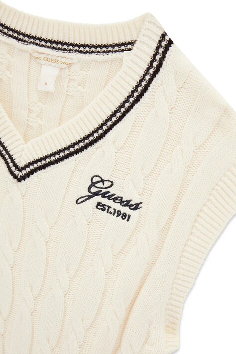 Guess жилет дитячий з додаванням вовни — AW26-SWGZZJ, білий — фото 3