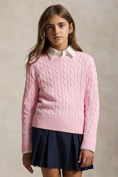 Polo Ralph Lauren pulover otroški bombažen roza 313901316010