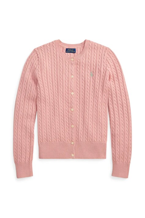 Polo Ralph Lauren kardigan otroški bombažen roza 313543047506