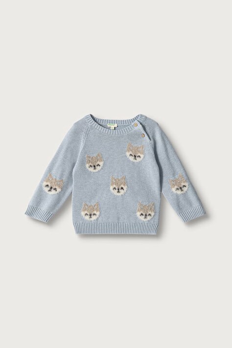 United Colors of Benetton Sweter niemowlęcy z bawełną niebieski 1PQ1B101N