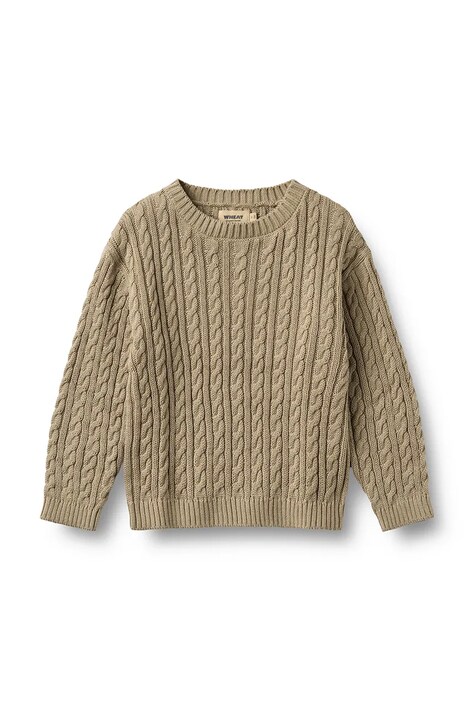 Wheat Pulover pentru copii din bumbac verde 2541-560-GOTS