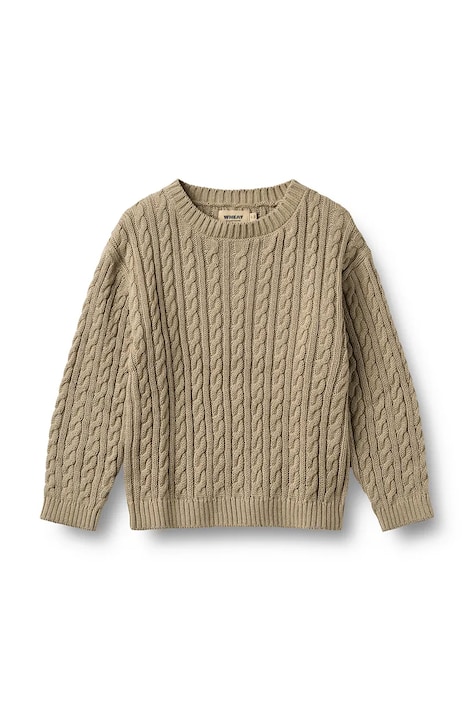 Wheat Pulover pentru copii din bumbac verde 2541-560-GOTS