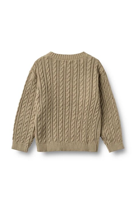 Wheat Sweter dziecięcy bawełniany zielony 2541-560-GOTS