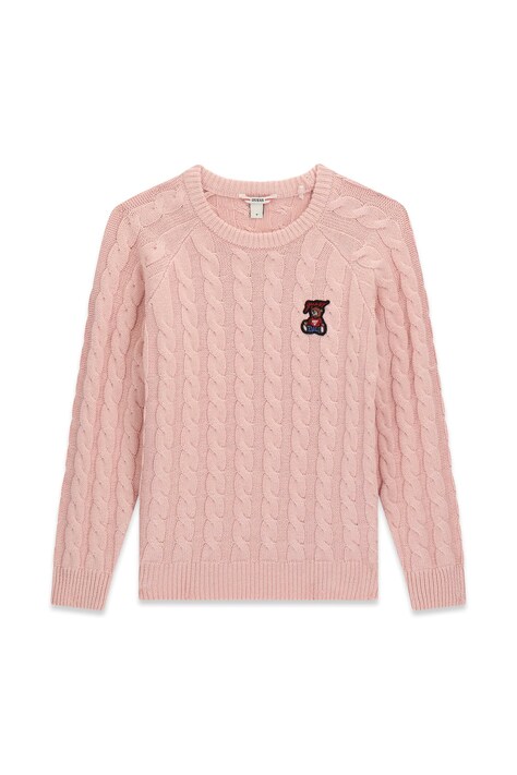 Guess Sweter dziecięcy z dodatkiem wełny różowy H6BR02 Z1648