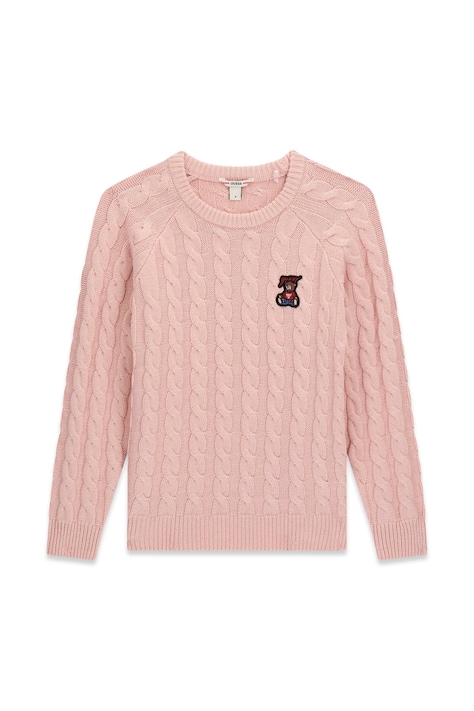 Guess Sweter dziecięcy z dodatkiem wełny różowy H6BR02 Z1648