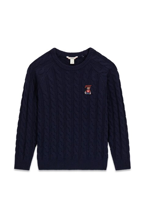 Guess Sweter dziecięcy z dodatkiem wełny granatowy H6BR02 Z1648