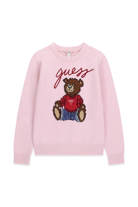 Guess Sweter dziecięcy z wiskozą różowy H6BR01 Z1336