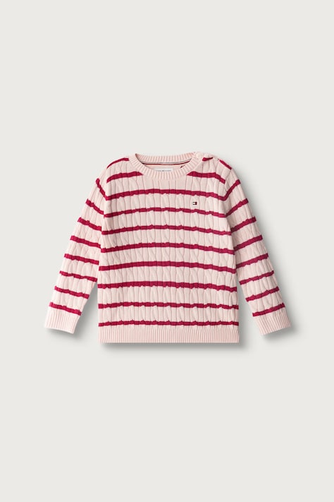 Tommy Hilfiger Sweter niemowlęcy bawełniany różowy KN0KN02089