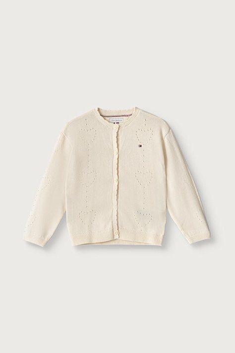 Tommy Hilfiger Sweter rozpinany niemowlęcy bawełniany beżowy KN0KN02306