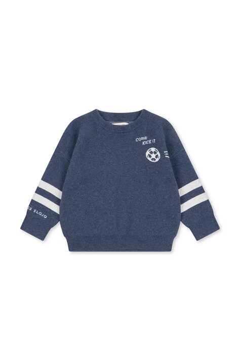 Konges Sløjd Sweter dziecięcy z dodatkiem wełny LAPIS BLOUSE WOOL granatowy KS106093