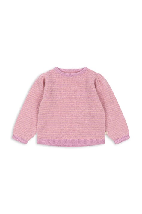 Konges Sløjd Sweter dziecięcy z wełną BERLE PUFF SWEATER różowy KS105912
