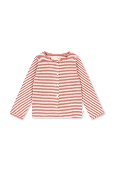Konges Sløjd Cardigan elegante per bambini con cotone ROLI STRIPE CARDIGAN OCS rosa KS107377