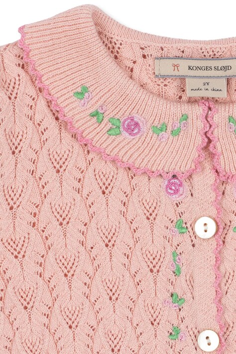 Konges Sløjd Kardigan dziecięcy z bawełną ROSIER CARDIGAN różowy KS106224
