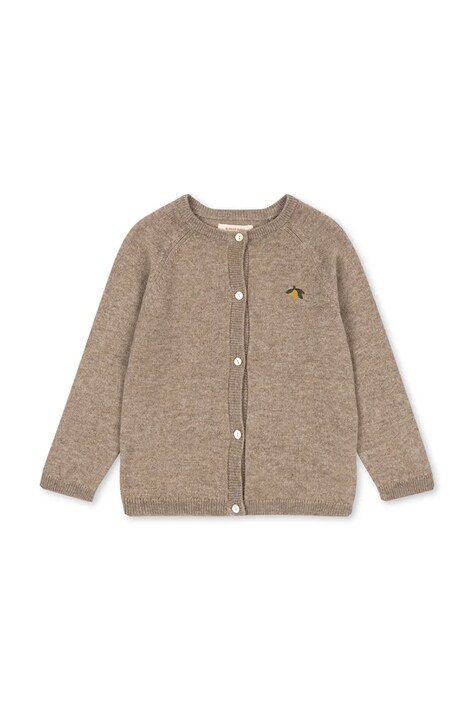 Konges Sløjd Kardigan dziecięcy z wełną MATTOU KNIT CARDIGAN beżowy KS106149