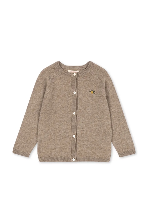 Konges Sløjd Kardigan dziecięcy z wełną MATTOU KNIT CARDIGAN beżowy KS106149