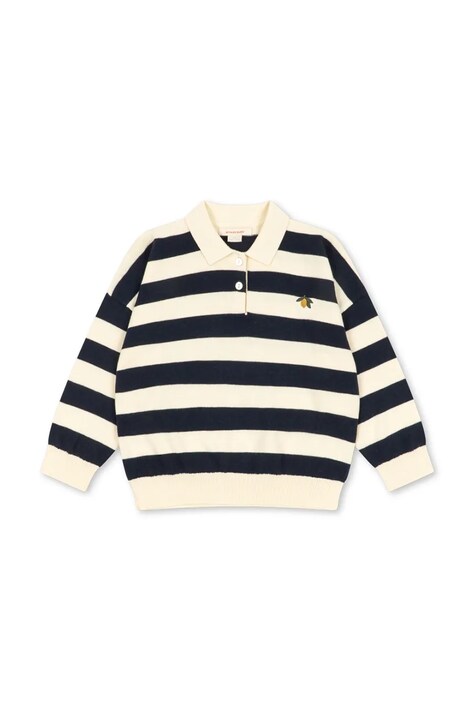 Konges Sløjd Pulover za djecu MANIS KNIT POLO mornarsko plavi KS106144