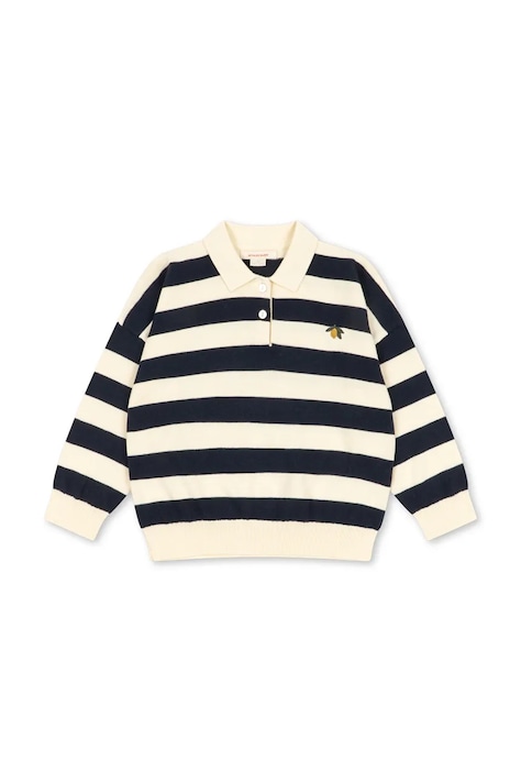 Konges Sløjd Pulover za djecu MANIS KNIT POLO mornarsko plavi KS106144