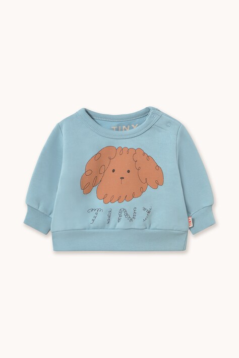 Tinycottons Bluza dziecięca bawełniana CURLY DOG GRAPHIC BABY SWEATSHIRT niebieska AW26-486