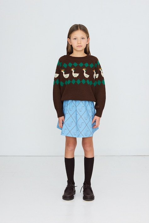 Tinycottons Свитер для детей из шерсти GREEN GEESE SWEATER коричневый AW26-145