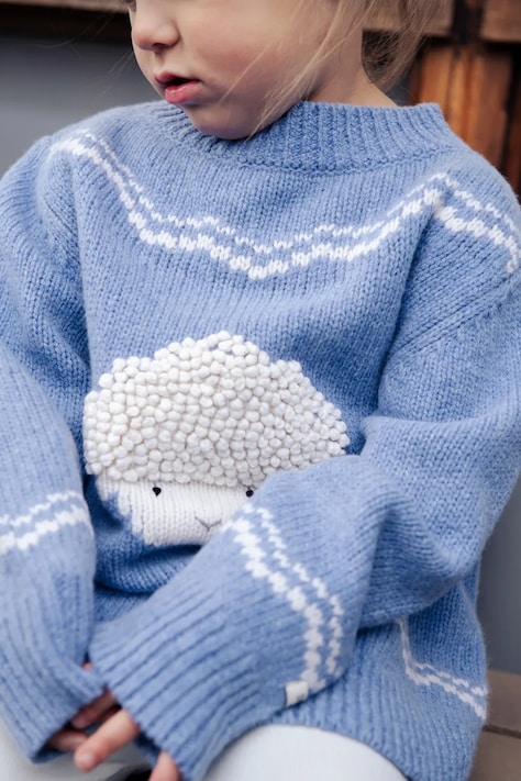 Donsje Sweter niemowlęcy z wełny merino Selwyn Merino Wool Sweater Lammy niebieski 4128601
