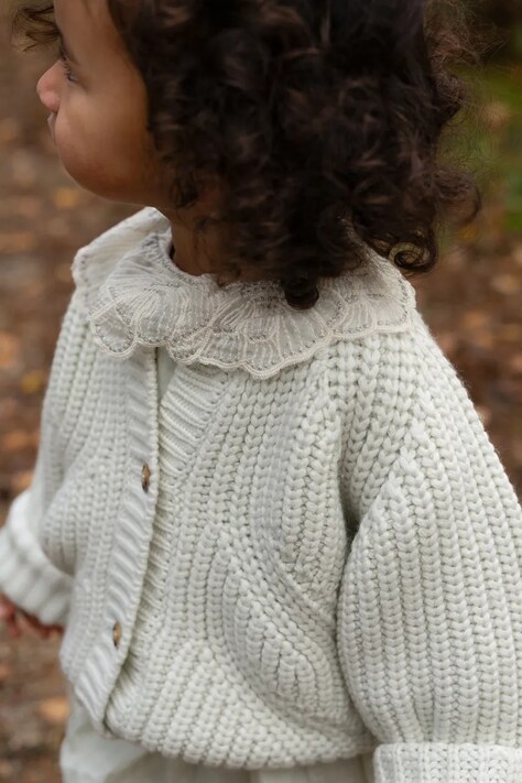 Donsje cardigan pentru copii cu amestec de lână Rikkie Cardigan albastru 4122000