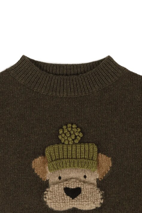 Donsje Sweter dziecięcy z wełny merino Denn Merino Wool Sweater Terrier brązowy 4083509
