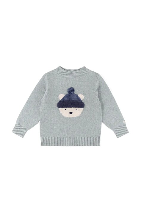 Donsje Sweter dziecięcy z wełny merino Polar Bear niebieski 4083508