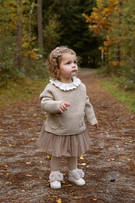 Donsje Sweter dziecięcy wełniany Pawien Merino Wool Sweater beżowy 3053700