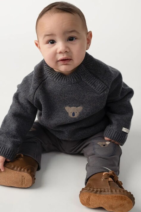 Donsje Sweter dziecięcy z wełny merino Sibbe Merino Wool Sweater Koala szary 3040204