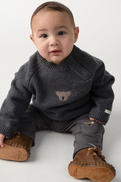 Donsje Sweter dziecięcy z wełny merino Sibbe Merino Wool Sweater Koala szary 3040204