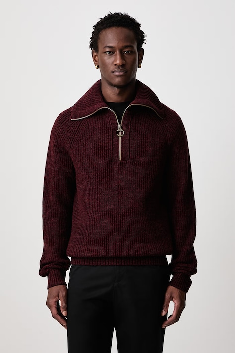 Barbour Sweter wełniany męski bordowy MKN1729BR53