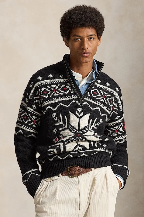Polo Ralph Lauren Sweter wełniany męski czarny 710B36075001