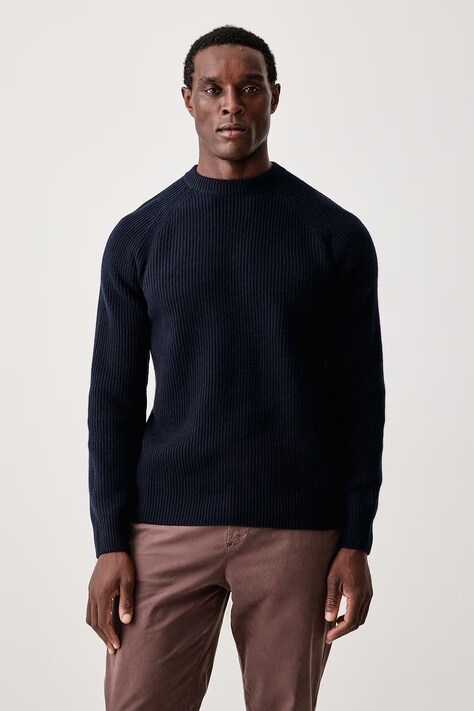 MC2 Saint Barth Sweter męski z wełny merino granatowy MARE003