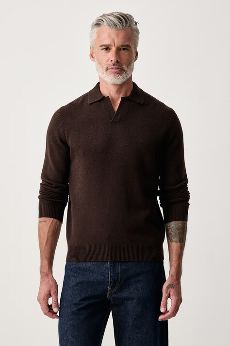MC2 Saint Barth Sweter męski z wełny merino brązowy COV0009