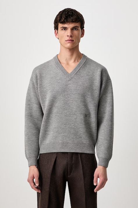 Willy Chavarria CHAVARRIA V-NECK sweater wool Men's gray MMSSW003.067N