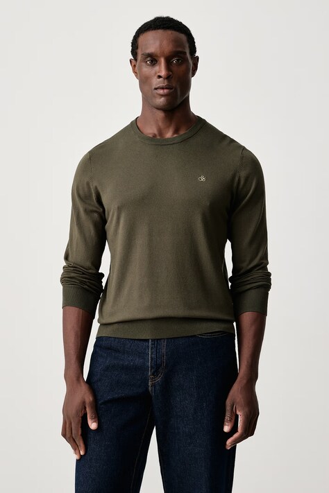 Scotch & Soda Sweter męski z wiskozą zielony 183601