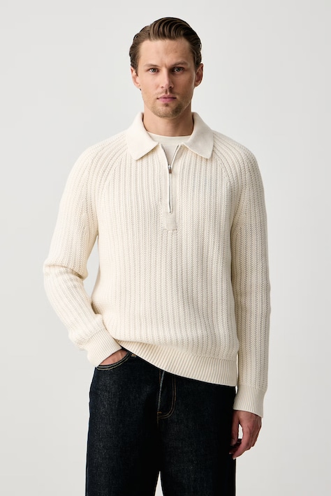 Michael Kors Sweter męski z wełną beżowy CF660M3JWP