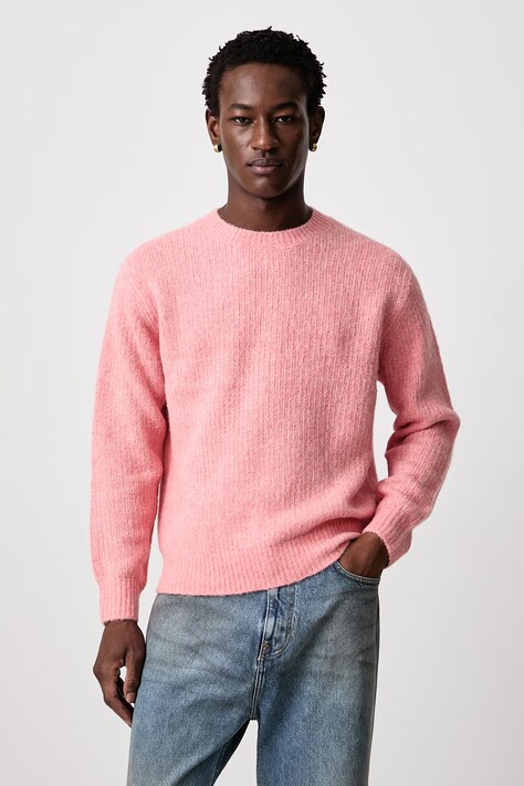 Sunflower Sweter męski z wełną różowy 3033