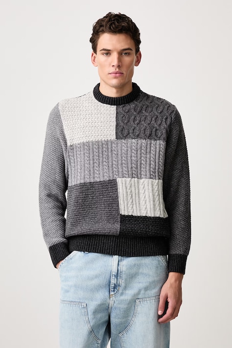 Barbour Sweter z wełną męski szary MKN1763GY79