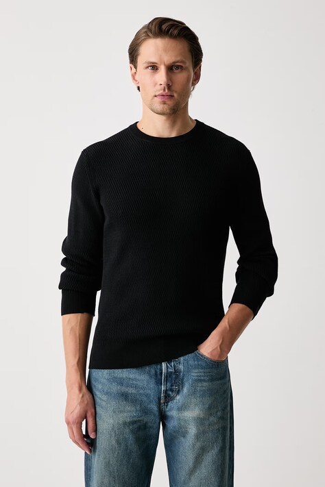 rag & bone Sweter męski bawełniany Danton czarny RH8026F6MCC