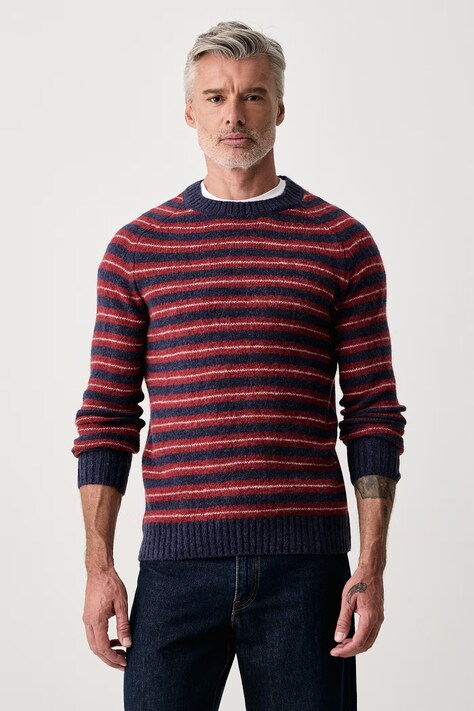 Mos Mosh Sweter męski z wełną Carlos granatowy 511230