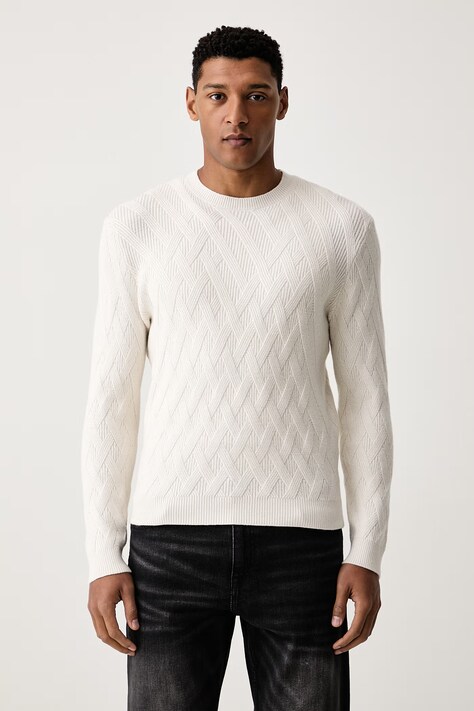 Guess Pulover za muškarce s viskozom LIAM bež M6BR49 Z1667