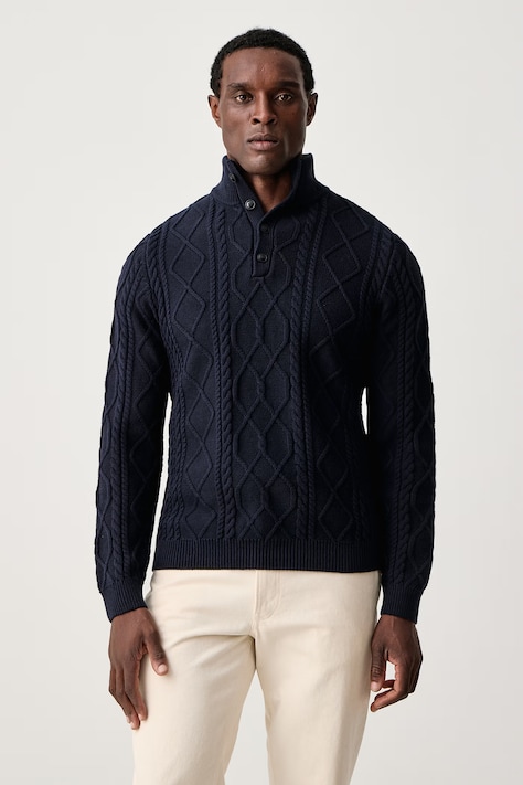 Guess Dolcevita finta da uomo in cotone DAWSON blu navy M6BR43 Z1639