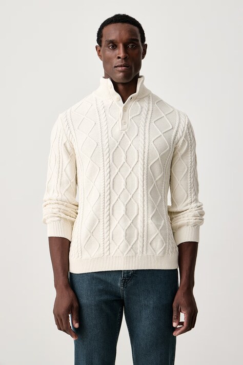 Guess Ημιζιβάγκο ανδρικό βαμβακερό DAWSON μπεζ M6BR43 Z1639