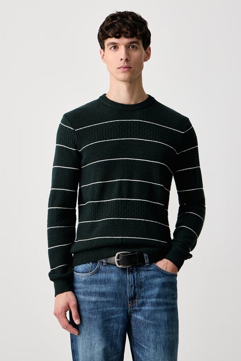 Guess Sweter męski z dodatkiem wełny NORVAL zielony M6BR37 Z1418