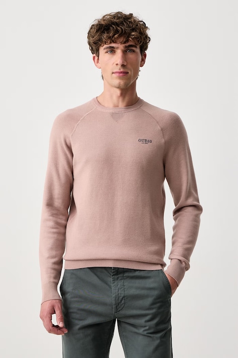 Guess Sweter męski z dodatkiem wełny NAITO różowy M6BR13 Z1361